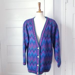 Vintage 80's Oversized Mohair Blend Sweater, Size S